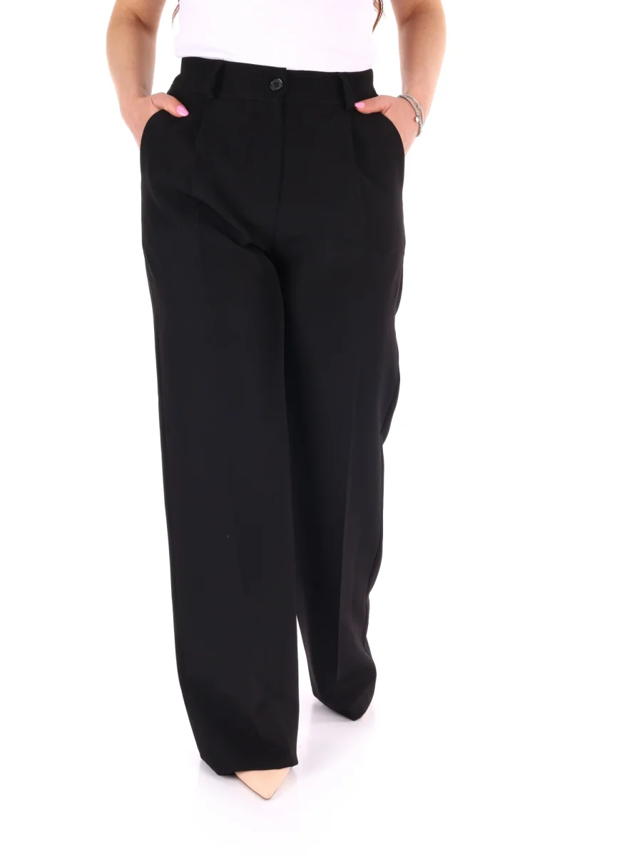 PANTALONE NERO MISS LOVE WIDE LEG DA DONNA