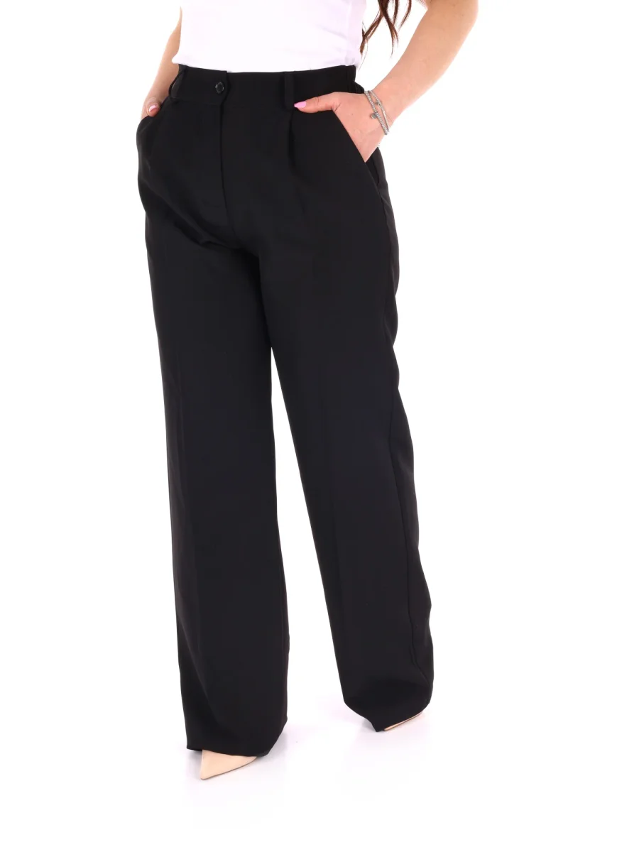 PANTALONE NERO MISS LOVE WIDE LEG DA DONNA - immagine 3