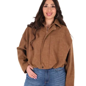 GIUBBINO CAMMEL MISS LOVE CROPPED DA DONNA