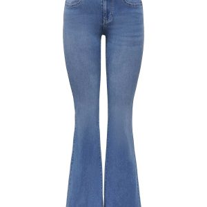 Jeans Onlreese Flared con vita media unisex in denim medio