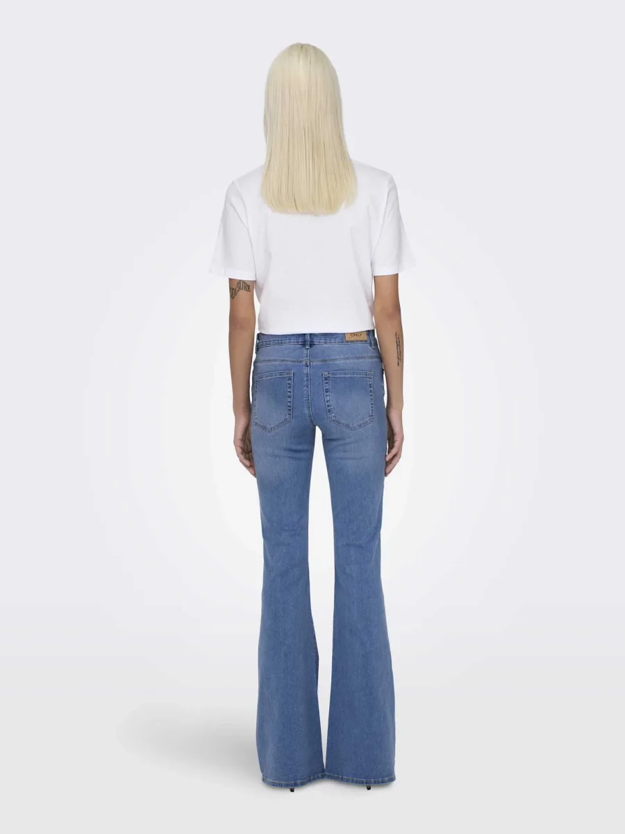 Jeans Onlreese Flared con vita media unisex in denim medio - immagine 3