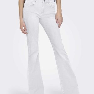 Jeans Only Onlreese flare retro unisex bianco