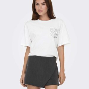 T-shirt Onlterza di Only unisex adulto bianca a maniche corte