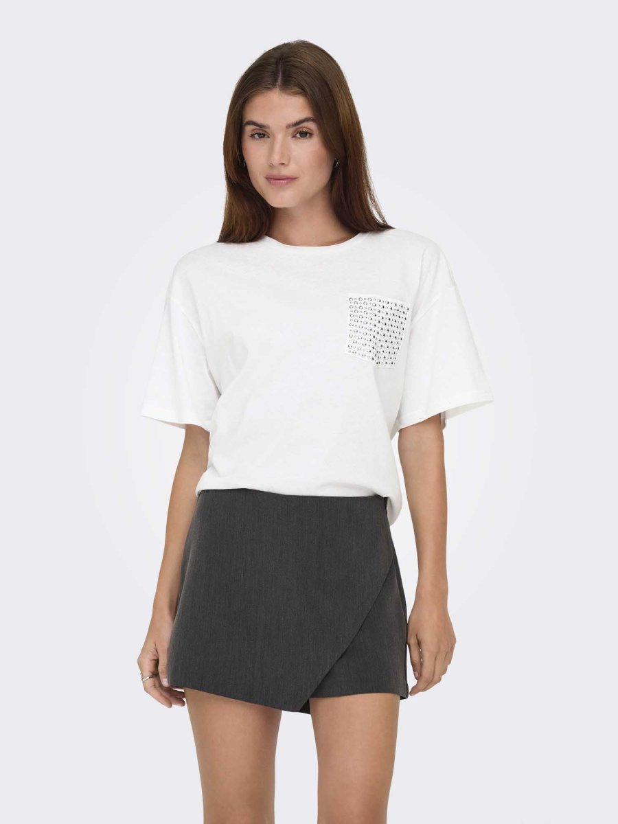 T-shirt Onlterza di Only unisex adulto bianca a maniche corte