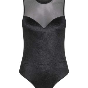 BODY OTHILIA GLITTER ONLY DA RAGAZZA NERO