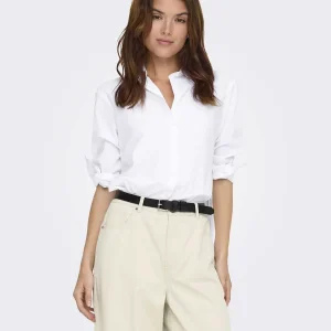Camicia Only Bersa unisex adulto bianca con dettaglio spacco
