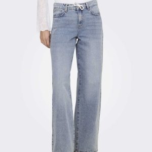 Jeans Only Bliss wide leg a vita media unisex adulto denim chiaro