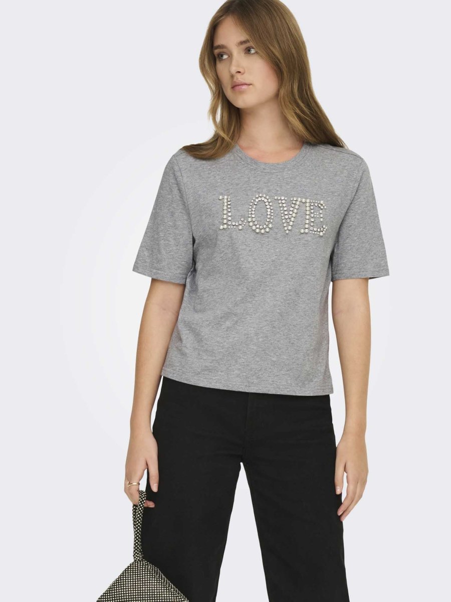 T-shirt maniche corte unisex Only in grigio versatile - immagine 2