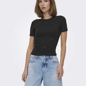 T-shirt maniche corte unisex Only nera versatile