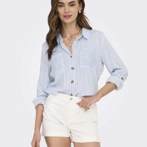 Only Asmin, camicia unisex a maniche lunghe in tessuto leggero