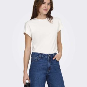 Only Onlerica, t-shirt maniche corte unisex adulto in colore bianco