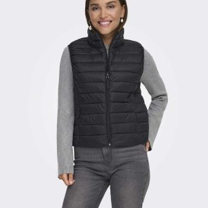 Gilet imbottito Only Tahia leggero in nero unisex