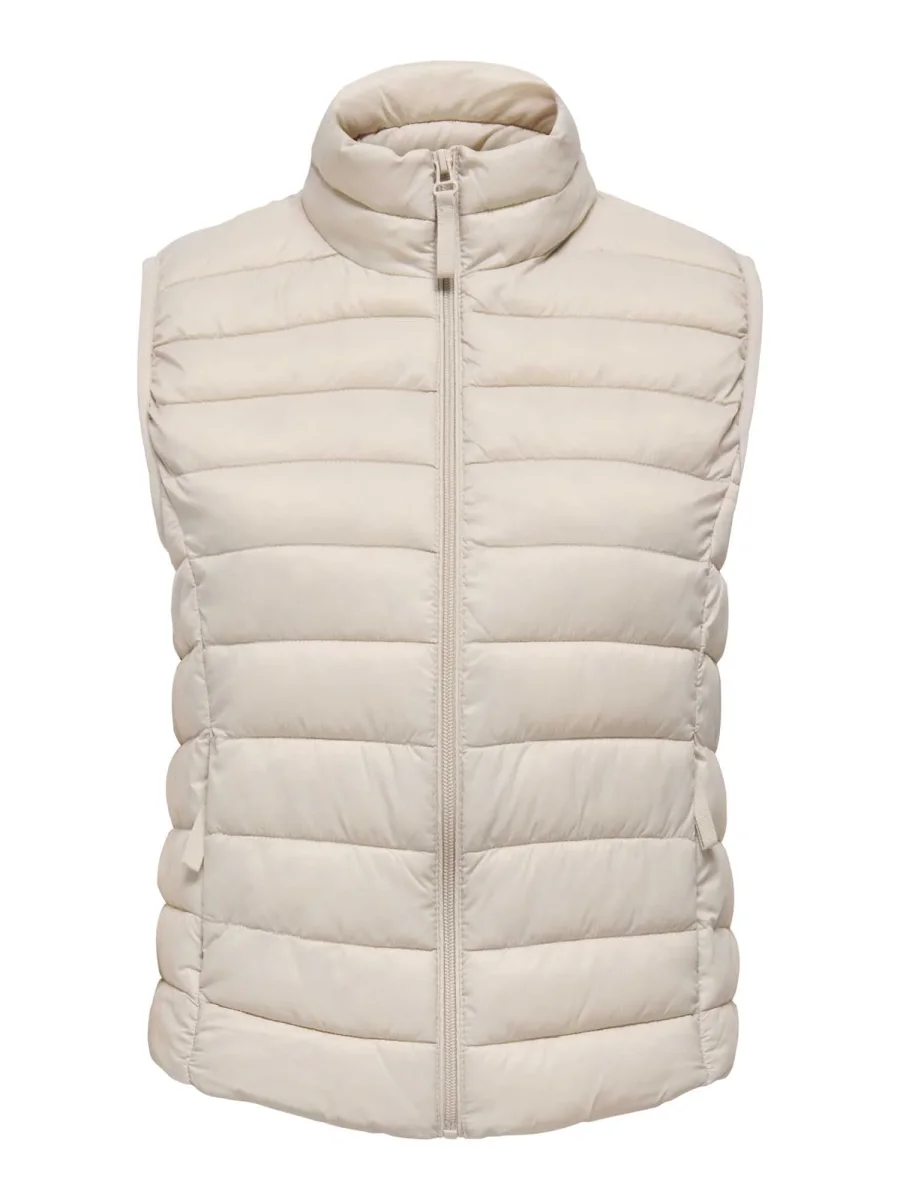 Only Tahia, gilet imbottito leggero unisex adulto colore beige - immagine 3