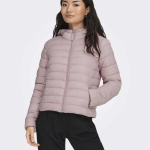 Only Onltahia, giubbotto imbottito unisex adulto con cappuccio color burni