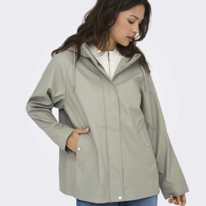 Only Onlelisa, giubbotto impermeabile unisex con cappuccio
