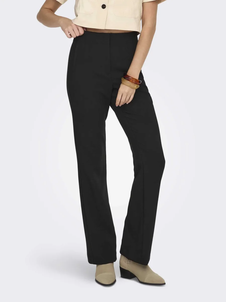 Pantaloni flare Only Onlraven Life a vita alta unisex neri - immagine 2