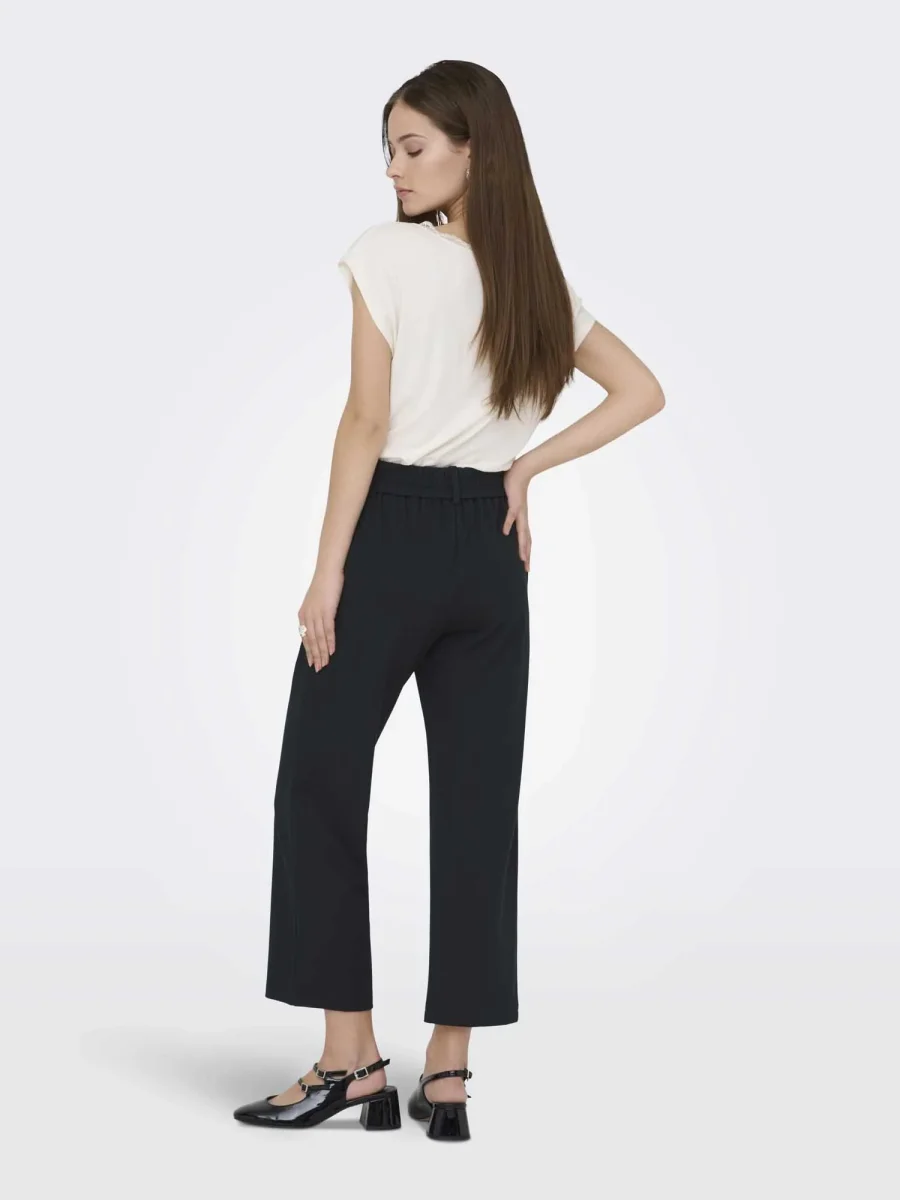 Pantaloni culotte Onlpoptrash Life con taglio straight unisex nero - immagine 4