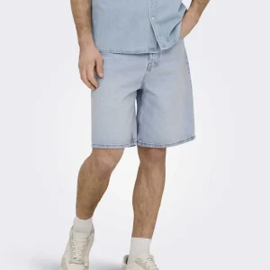 Short baggy Onsfive in denim chiaro unisex