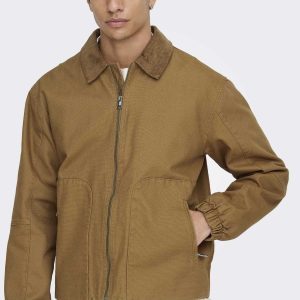 Only & Sons Onserik, giubbotto in cotone unisex adulto marrone