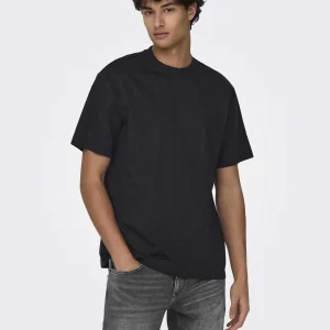 T-SHIRT FRED GIROCOLLO ONLY&SONS DA RAGAZZO NERO