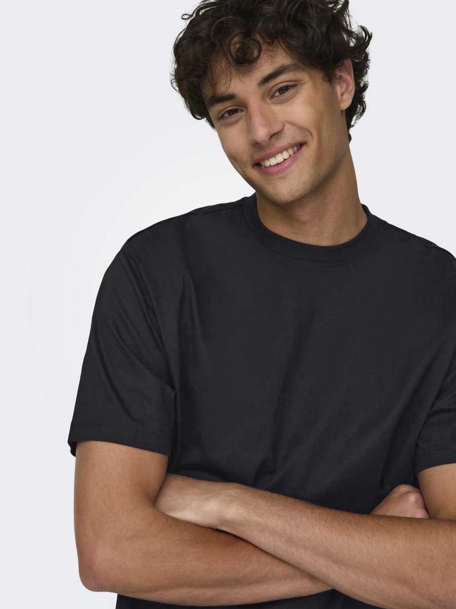 T-SHIRT FRED GIROCOLLO ONLY&SONS DA RAGAZZO NERO - immagine 5