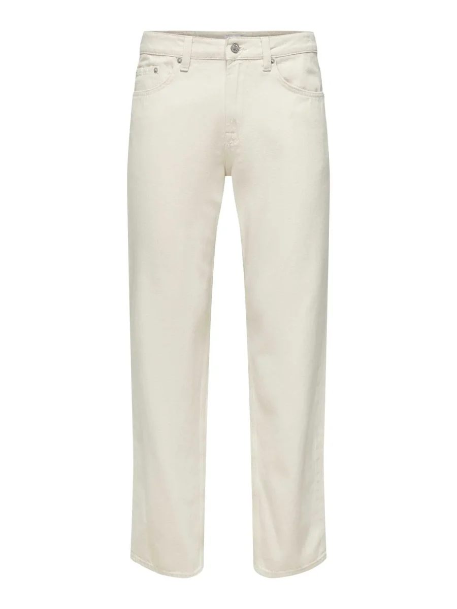 Jeans Onsedge loose ecru unisex adulto per un look casual - immagine 2