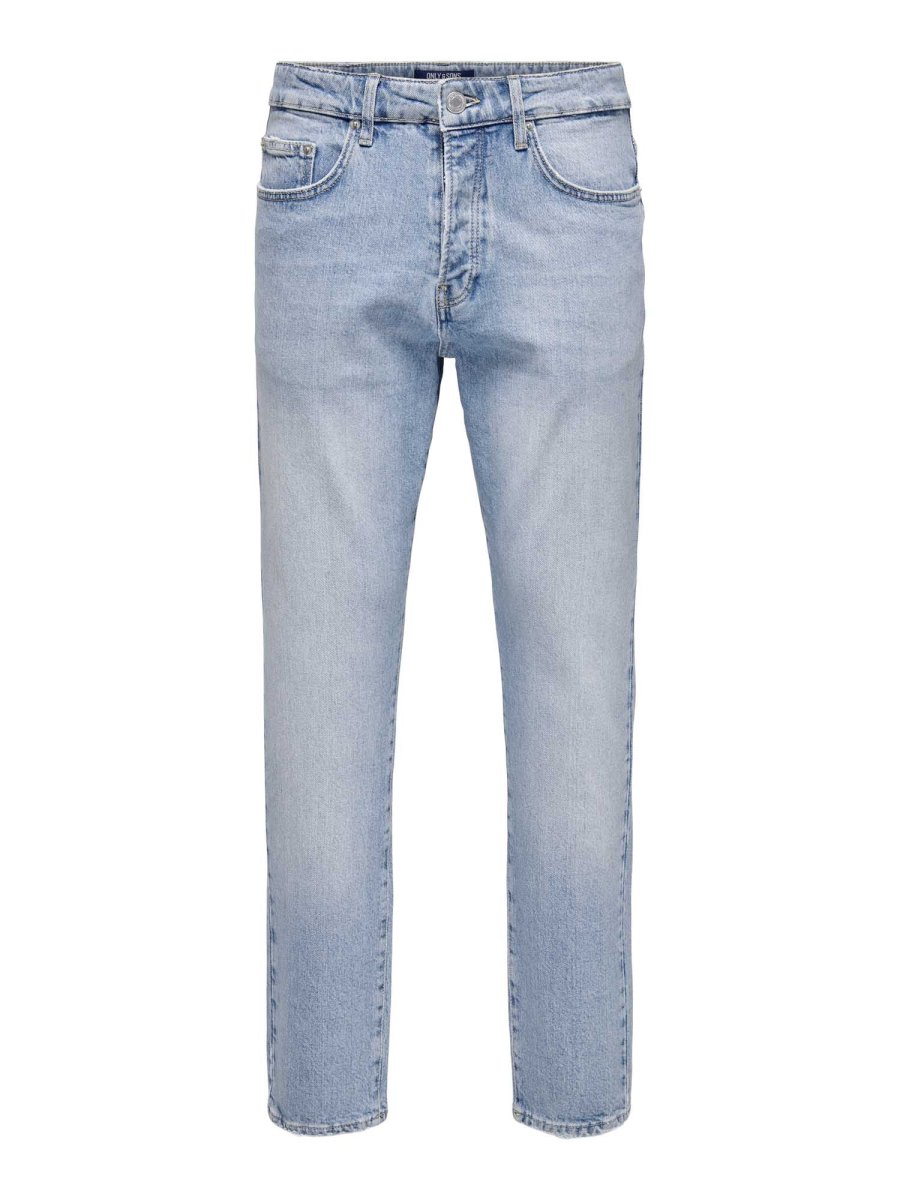 Only & Sons Onsyoke, jeans tapered unisex in denim chiaro