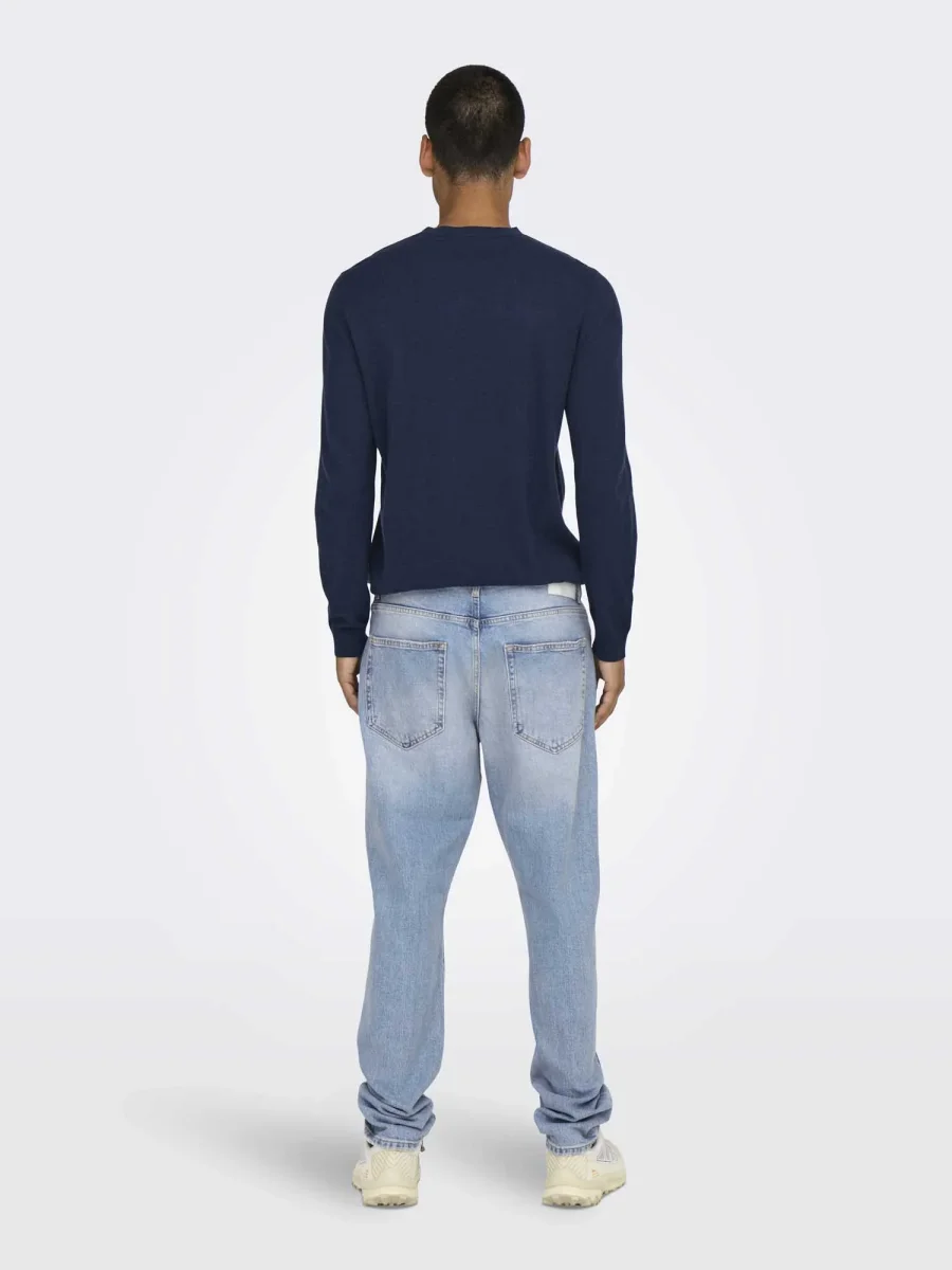 Only & Sons Onsyoke, jeans tapered unisex in denim chiaro - immagine 3