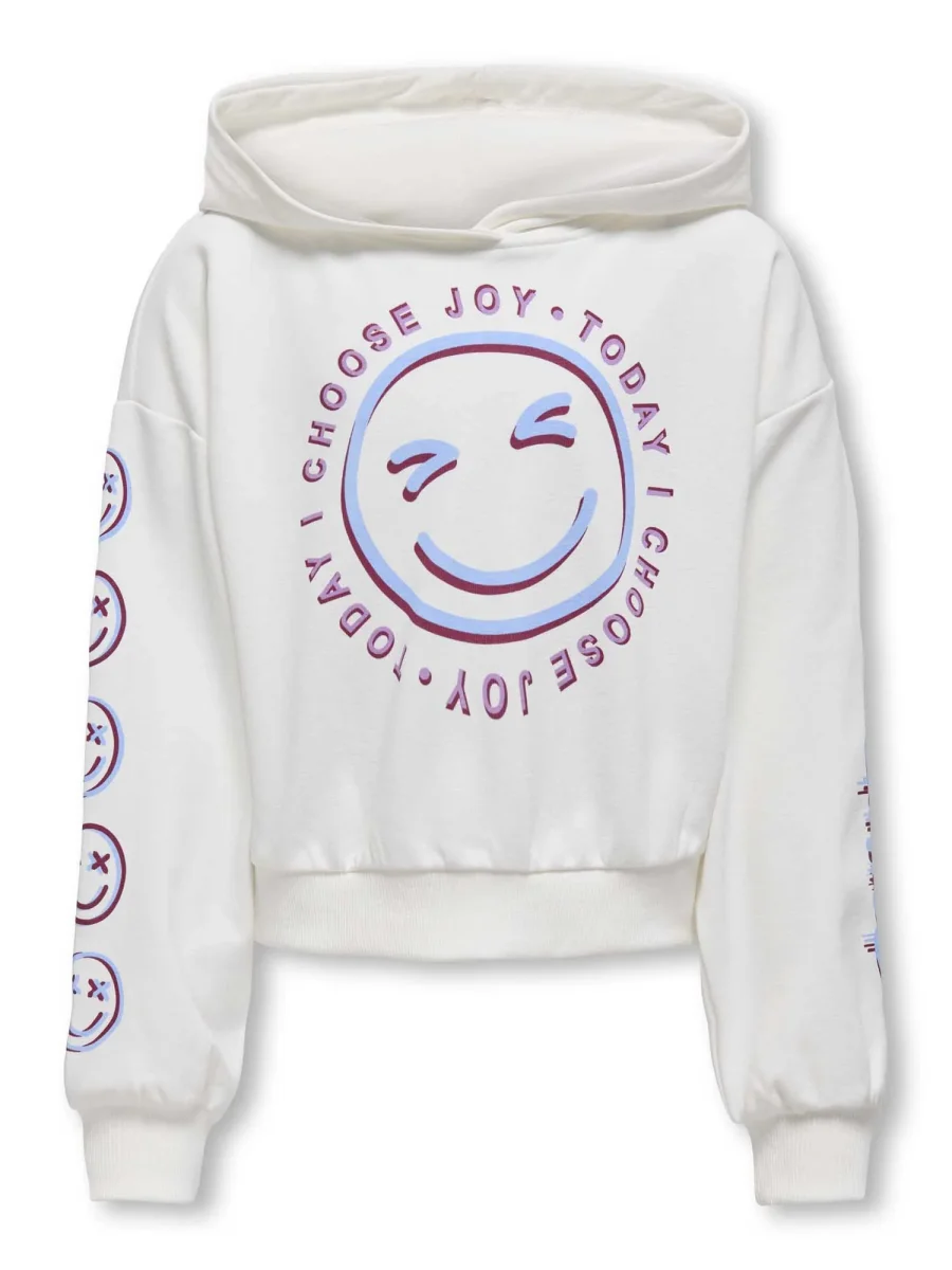 Felpa Kogsmile unisex con cappuccio color tofu in stile loose - immagine 2