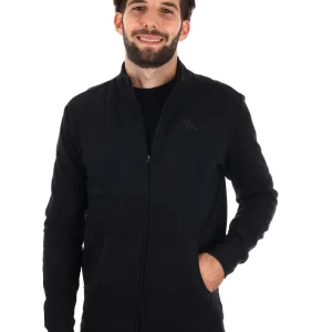 FELPA FULL ZIP KAPPA DA UOMO NERO