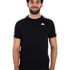 T-SHIRT BANDE KAPPA  DA UOMO NERO BIANCO