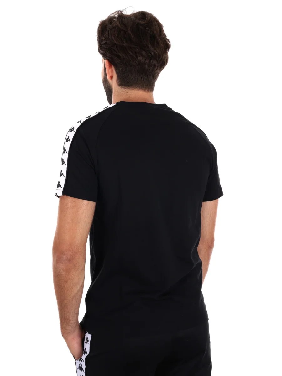 T-SHIRT BANDE KAPPA DA UOMO NERO BIANCO - immagine 5