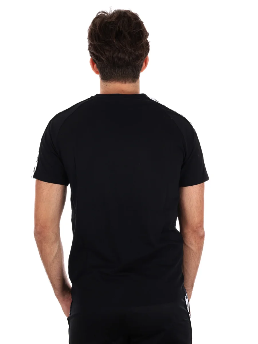 T-SHIRT BANDE KAPPA DA UOMO NERO BIANCO - immagine 6