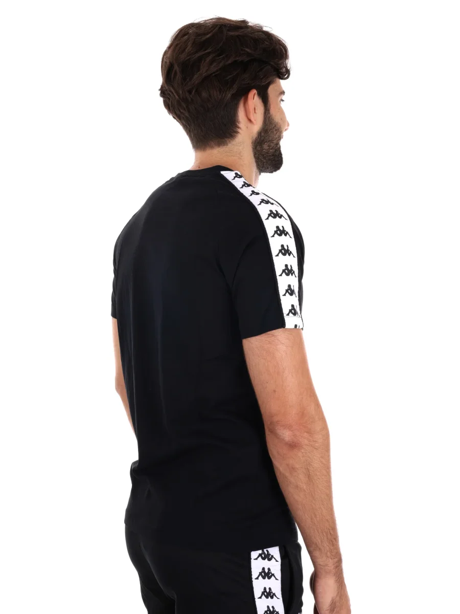 T-SHIRT BANDE KAPPA DA UOMO NERO BIANCO - immagine 7
