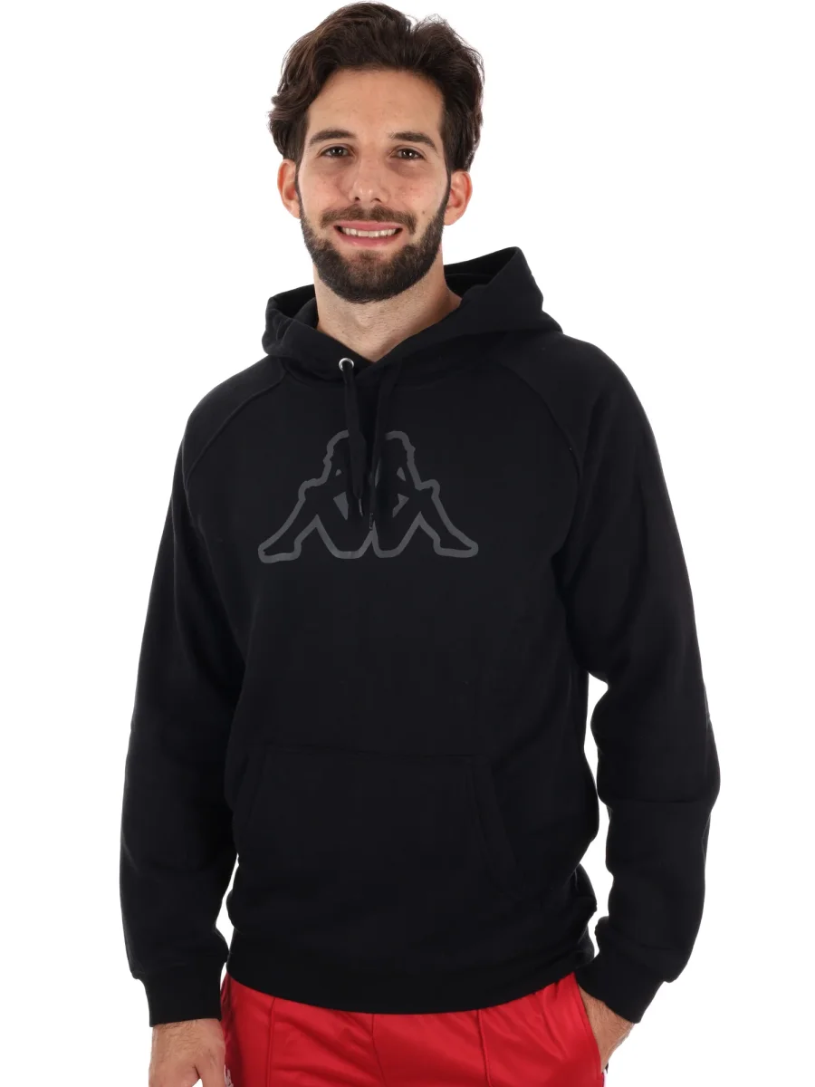 FELPA CAPPUCCIO KAPPA DA UOMO NERO - immagine 3