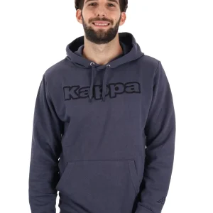 FELPA MAXI LOGO RICAMATO KAPPA DA UOMO ANTRACITE