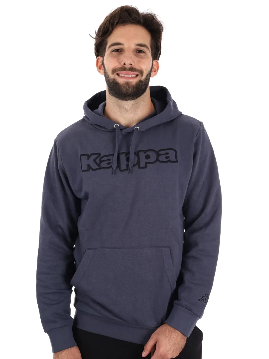 FELPA MAXI LOGO RICAMATO KAPPA DA UOMO ANTRACITE - immagine 2