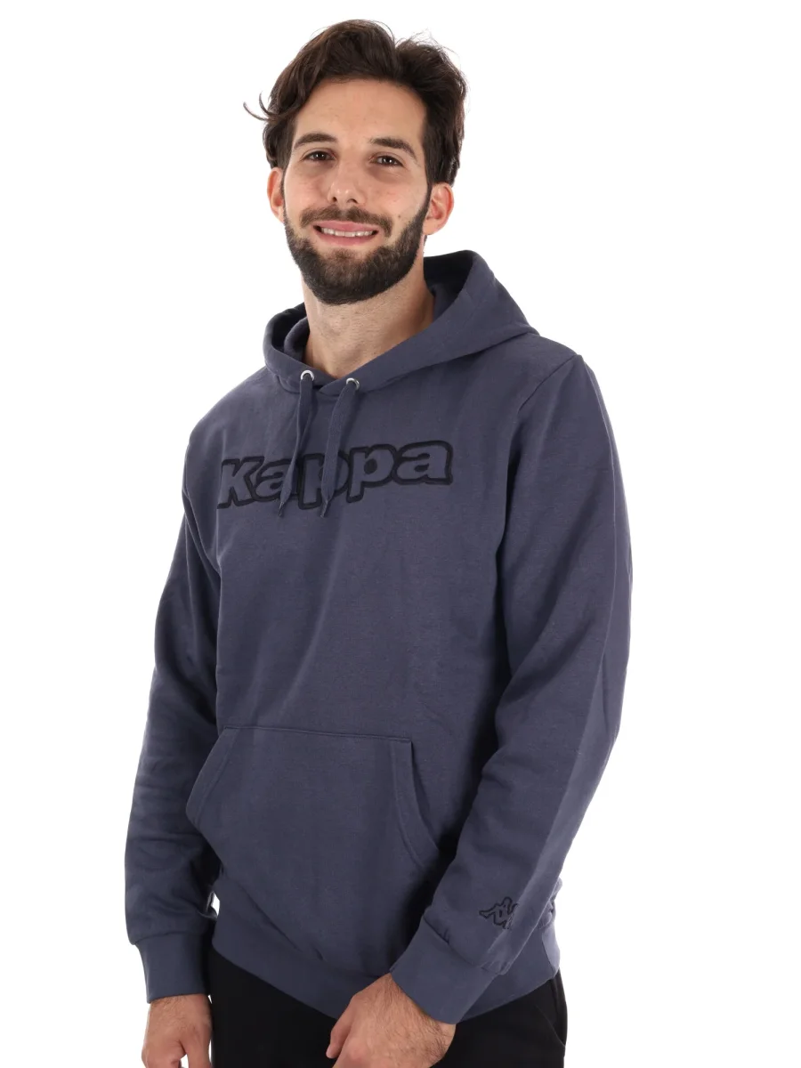 FELPA MAXI LOGO RICAMATO KAPPA DA UOMO ANTRACITE - immagine 3