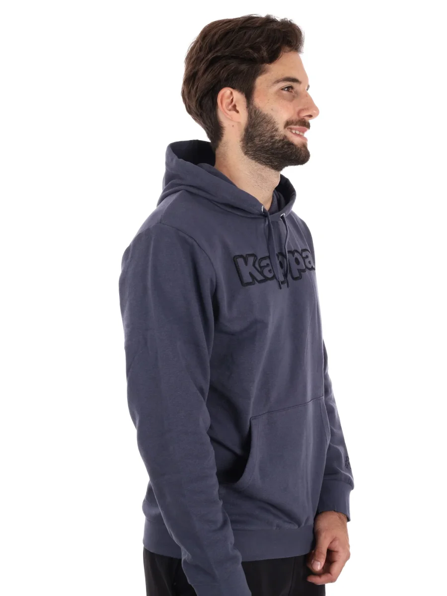 FELPA MAXI LOGO RICAMATO KAPPA DA UOMO ANTRACITE - immagine 9