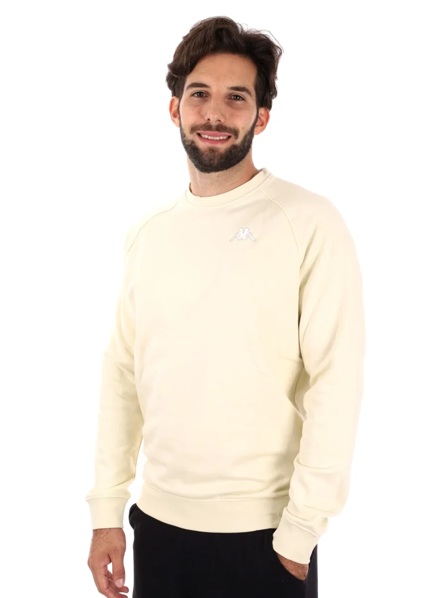 FELPA GIROCOLLO KAPPA DA UOMO PANNA