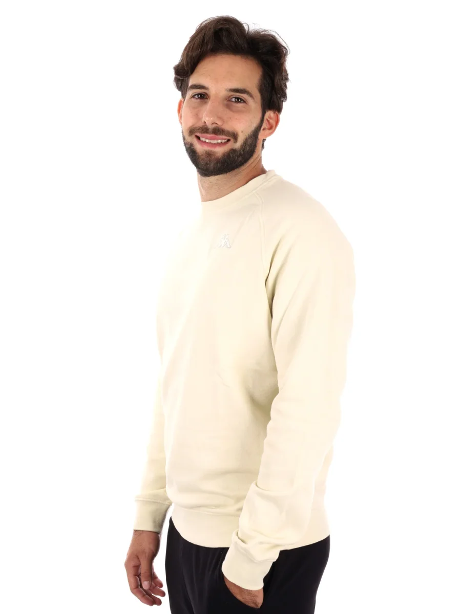 FELPA GIROCOLLO KAPPA DA UOMO PANNA - immagine 3