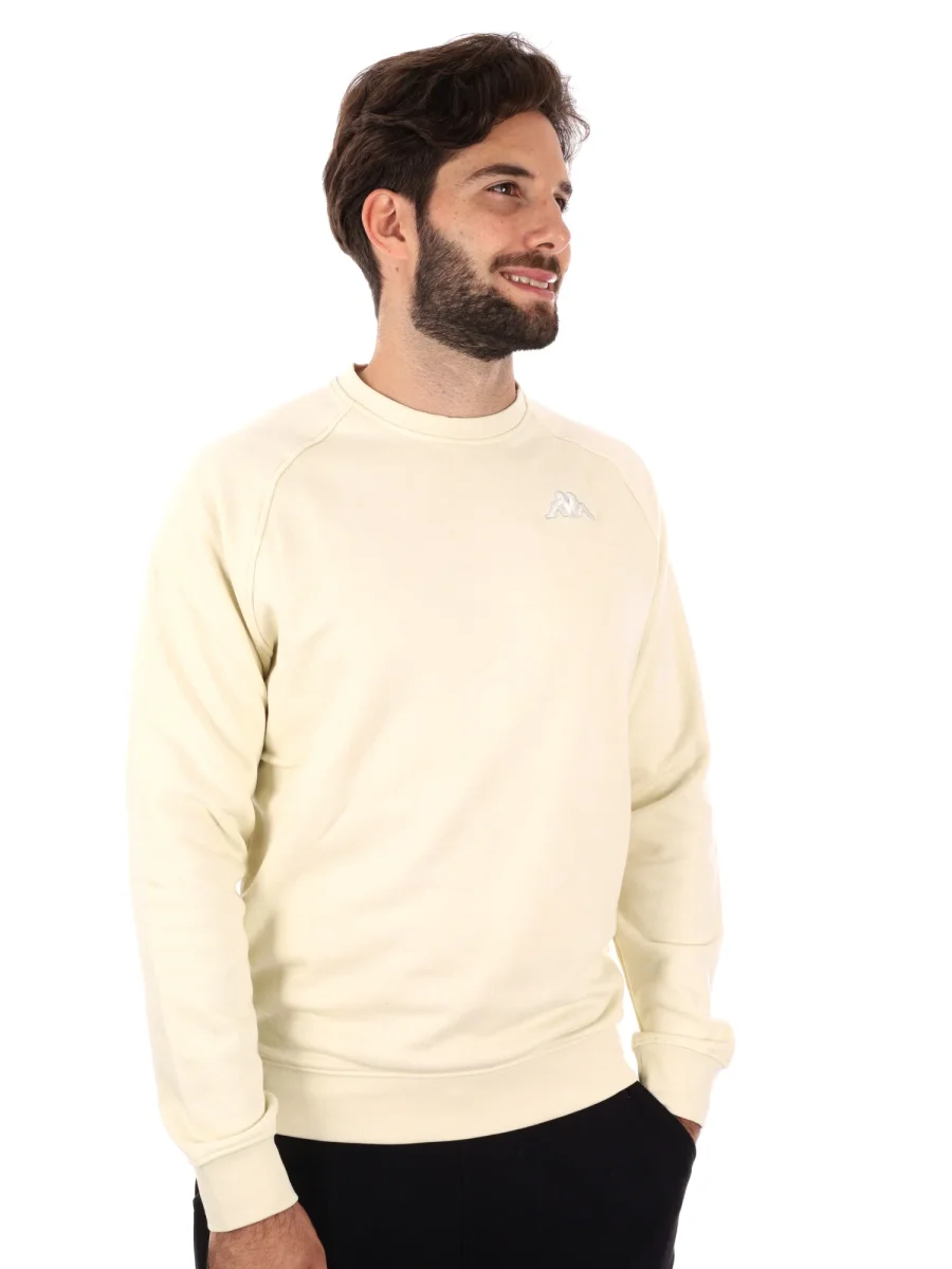 FELPA GIROCOLLO KAPPA DA UOMO PANNA - immagine 9