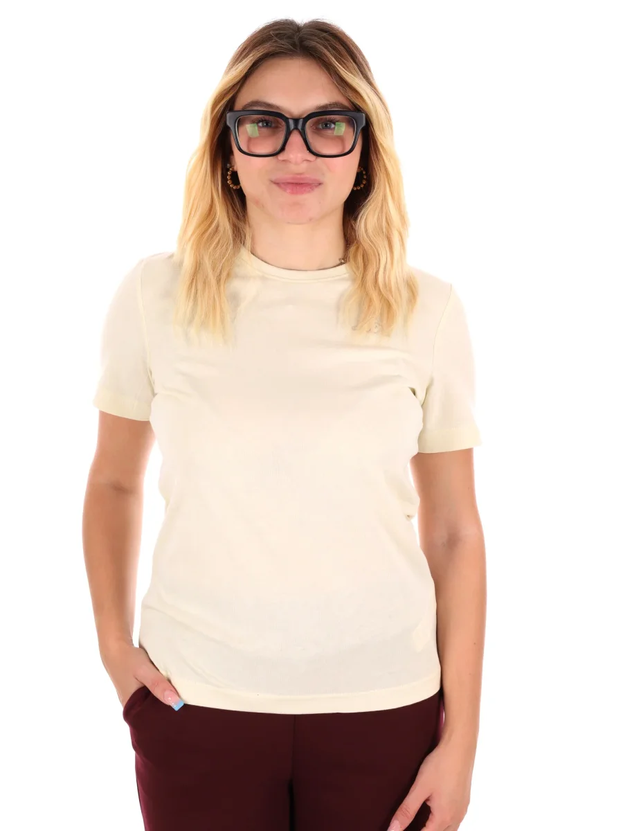 T-SHIRT BASIC KAPPA DA DONNA PANNA - immagine 2