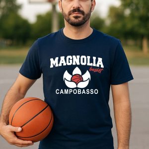 T-SHIRT MAGNOLIA BASKET ADULTO BLU