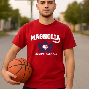T-SHIRT MAGNOLIA BASKET UOMO ROSSO