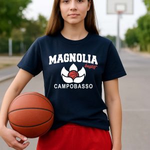T-SHIRT MAGNOLIA BASKET DONNA BLU