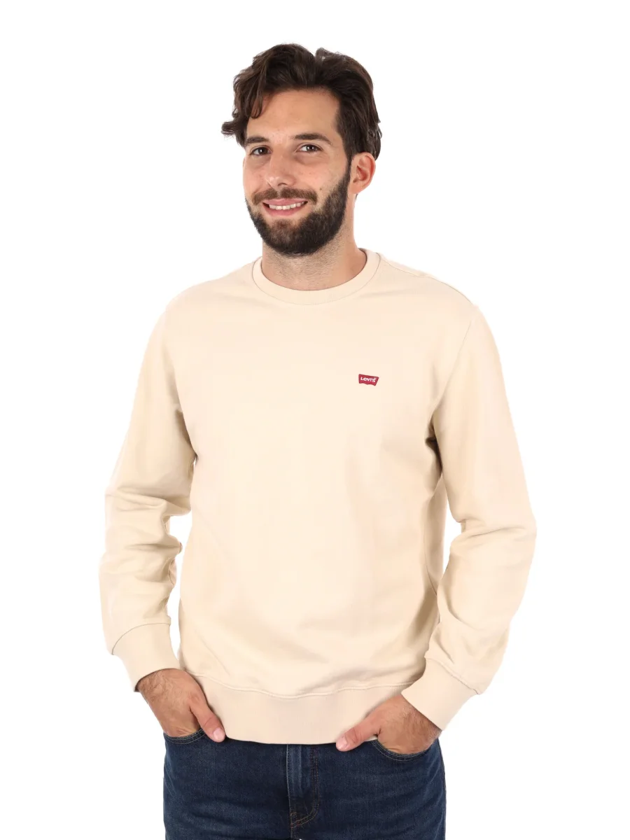 FELPA GIROCOLLO HOUSEMARK LEVIS DA UOMO PANNA - immagine 2