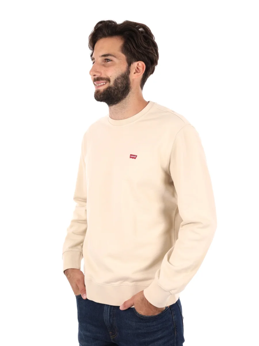 FELPA GIROCOLLO HOUSEMARK LEVIS DA UOMO PANNA - immagine 3