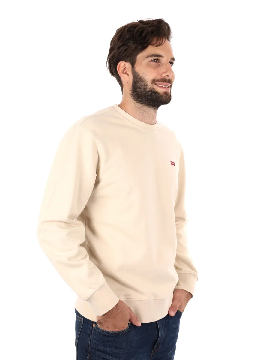 FELPA GIROCOLLO HOUSEMARK LEVIS DA UOMO PANNA - immagine 9