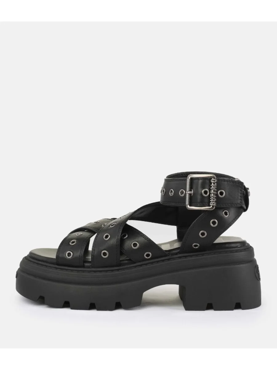 SANDALO NERO BUFFALO VEGA MSS RIV DA DONNA